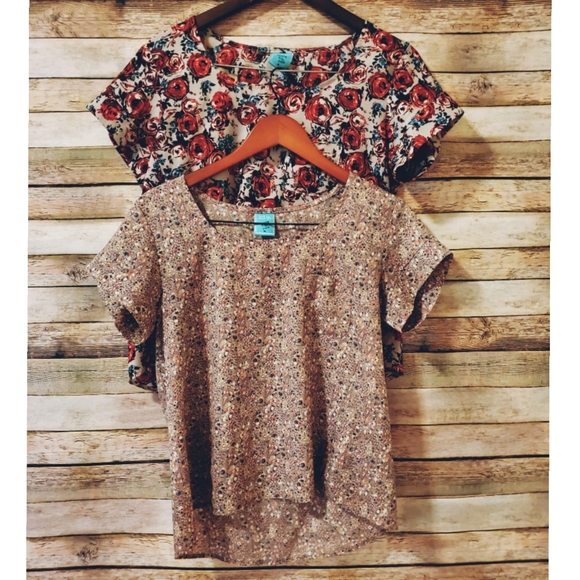 h.i.p. Tops - h.i.p. floral, short sleeve, blouse